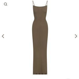 SKIMS lounge long slip dress in army size XS